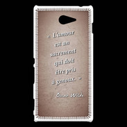 Coque Sony Xperia M2 Sacrement amour Rouge Citation Oscar Wilde