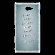 Coque Sony Xperia M2 Sacrement amour Turquoise Citation Oscar Wilde