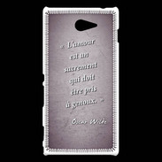 Coque Sony Xperia M2 Sacrement amour Violet Citation Oscar Wilde