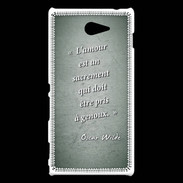 Coque Sony Xperia M2 Sacrement amour Vert Citation Oscar Wilde