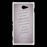 Coque Sony Xperia M2 Sagesse rêves Rose Citation Oscar Wilde