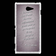 Coque Sony Xperia M2 Sagesse rêves Violet Citation Oscar Wilde