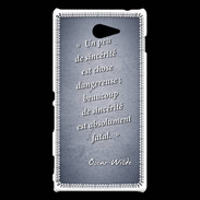Coque Sony Xperia M2 Sincérité fatale Bleu Citation Oscar Wilde