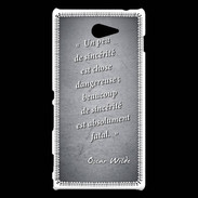 Coque Sony Xperia M2 Sincérité fatale Noir Citation Oscar Wilde