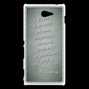 Coque Sony Xperia M2 Sincérité fatale Vert Citation Oscar Wilde