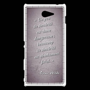 Coque Sony Xperia M2 Sincérité fatale Violet Citation Oscar Wilde