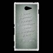 Coque Sony Xperia M2 Spectateur Vert Citation Oscar Wilde