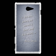 Coque Sony Xperia M2 Survie mort Bleu Citation Oscar Wilde