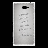 Coque Sony Xperia M2 Survie mort Gris Citation Oscar Wilde