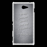 Coque Sony Xperia M2 Survie mort Noir Citation Oscar Wilde