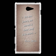 Coque Sony Xperia M2 Survie mort Rouge Citation Oscar Wilde