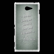 Coque Sony Xperia M2 Survie mort Vert Citation Oscar Wilde
