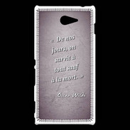 Coque Sony Xperia M2 Survie mort Violet Citation Oscar Wilde