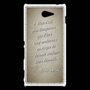 Coque Sony Xperia M2 Trop moderne Sepia Citation Oscar Wilde