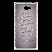 Coque Sony Xperia M2 Trop moderne Violet Citation Oscar Wilde