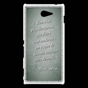Coque Sony Xperia M2 Trop moderne Vert Citation Oscar Wilde
