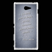 Coque Sony Xperia M2 Vérité pure Bleu Citation Oscar Wilde