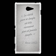 Coque Sony Xperia M2 Vérité pure Gris Citation Oscar Wilde