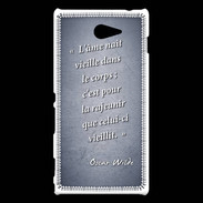 Coque Sony Xperia M2 Ame nait Bleu Citation Oscar Wilde