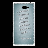 Coque Sony Xperia M2 Ame nait Turquoise Citation Oscar Wilde