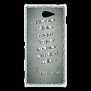 Coque Sony Xperia M2 Ame nait Vert Citation Oscar Wilde