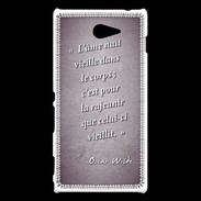 Coque Sony Xperia M2 Ame nait Violet Citation Oscar Wilde