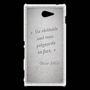 Coque Sony Xperia M2 Ami poignardée Gris Citation Oscar Wilde