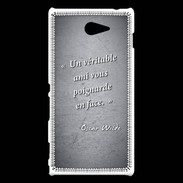 Coque Sony Xperia M2 Ami poignardée Noir Citation Oscar Wilde