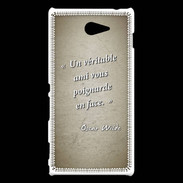 Coque Sony Xperia M2 Ami poignardée Sepia Citation Oscar Wilde