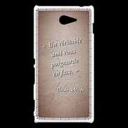 Coque Sony Xperia M2 Ami poignardée Rouge Citation Oscar Wilde