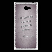 Coque Sony Xperia M2 Ami poignardée Violet Citation Oscar Wilde