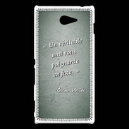 Coque Sony Xperia M2 Ami poignardée Vert Citation Oscar Wilde