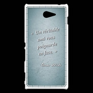 Coque Sony Xperia M2 Ami poignardée Turquoise Citation Oscar Wilde