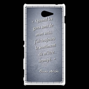 Coque Sony Xperia M2 Avis gens Bleu Citation Oscar Wilde