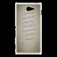 Coque Sony Xperia M2 Avis gens Sepia Citation Oscar Wilde