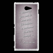 Coque Sony Xperia M2 Avis gens violet Citation Oscar Wilde