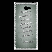 Coque Sony Xperia M2 Avis gens Vert Citation Oscar Wilde