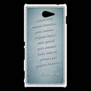 Coque Sony Xperia M2 Bons heureux Turquoise Citation Oscar Wilde