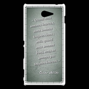 Coque Sony Xperia M2 Bons heureux Vert Citation Oscar Wilde