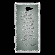 Coque Sony Xperia M2 Bons heureux Vert Citation Oscar Wilde