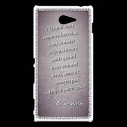 Coque Sony Xperia M2 Bons heureux Violet Citation Oscar Wilde