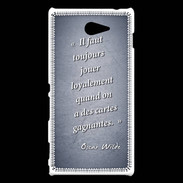 Coque Sony Xperia M2 Cartes gagnantes Bleu Citation Oscar Wilde