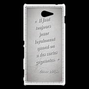 Coque Sony Xperia M2 Cartes gagnantes Gris Citation Oscar Wilde