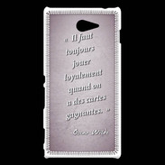 Coque Sony Xperia M2 Cartes gagnantes Rose Citation Oscar Wilde