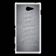 Coque Sony Xperia M2 Cartes gagnantes Noir Citation Oscar Wilde