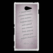 Coque Sony Xperia M2 Bons heureux Rose Citation Oscar Wilde