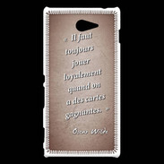 Coque Sony Xperia M2 Cartes gagnantes Rouge Citation Oscar Wilde