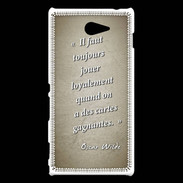 Coque Sony Xperia M2 Cartes gagnantes Sepia Citation Oscar Wilde