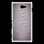 Coque Sony Xperia M2 Cartes gagnantes Violet Citation Oscar Wilde