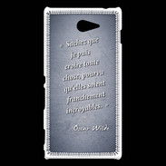 Coque Sony Xperia M2 Croire Bleu Citation Oscar Wilde